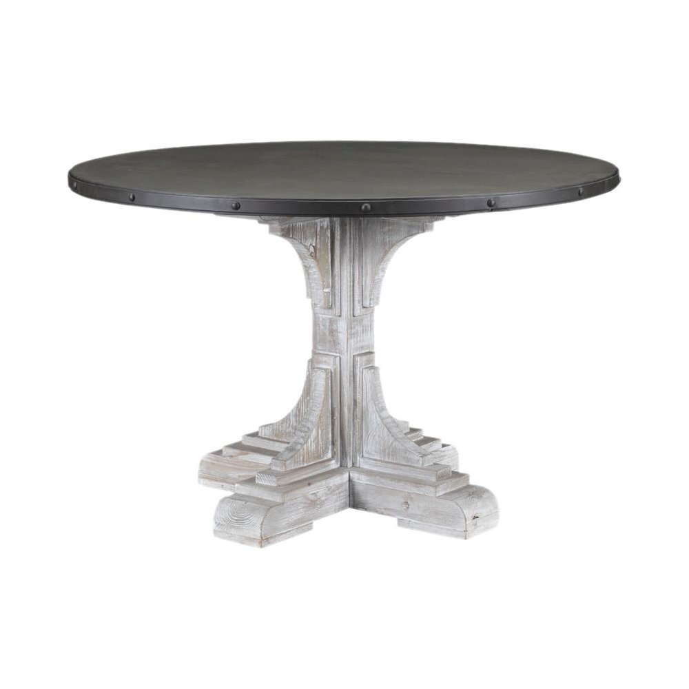 Serrano Round Table, White-Wash. Picture 1