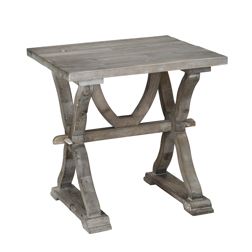 Colette Reclaimed Wood Side Table - White-Wash. Picture 1