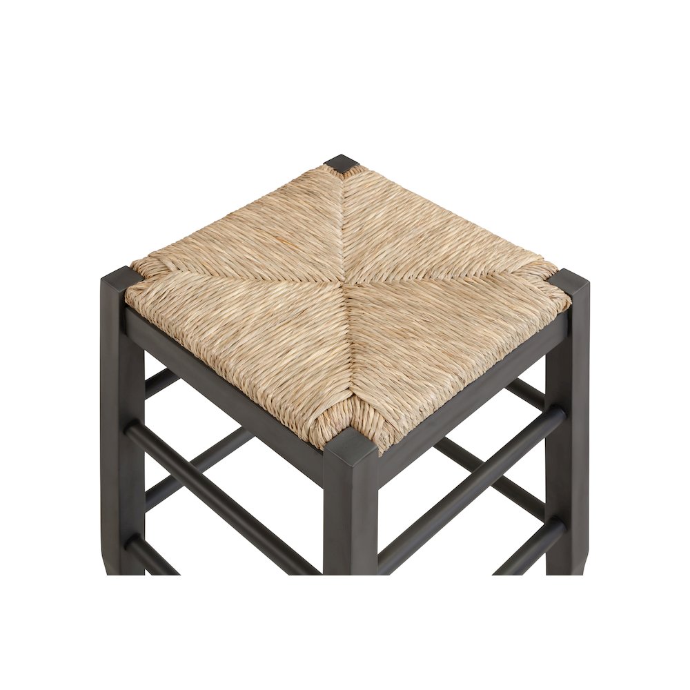 Square Rush Backless Counter Stool – Charcoal Grey Finish. Picture 4