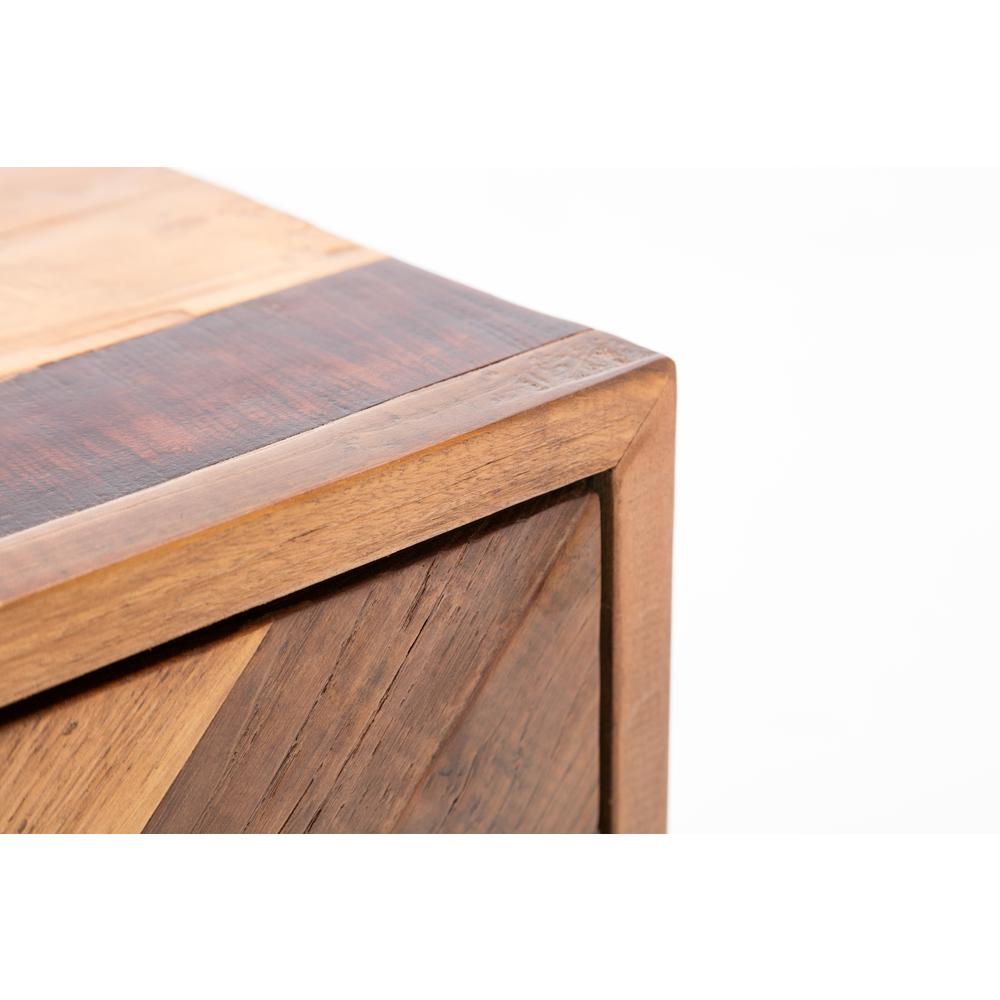 Benton Oak Wood 3 Drawer Nightstand - Natural Oak Finish. Picture 4