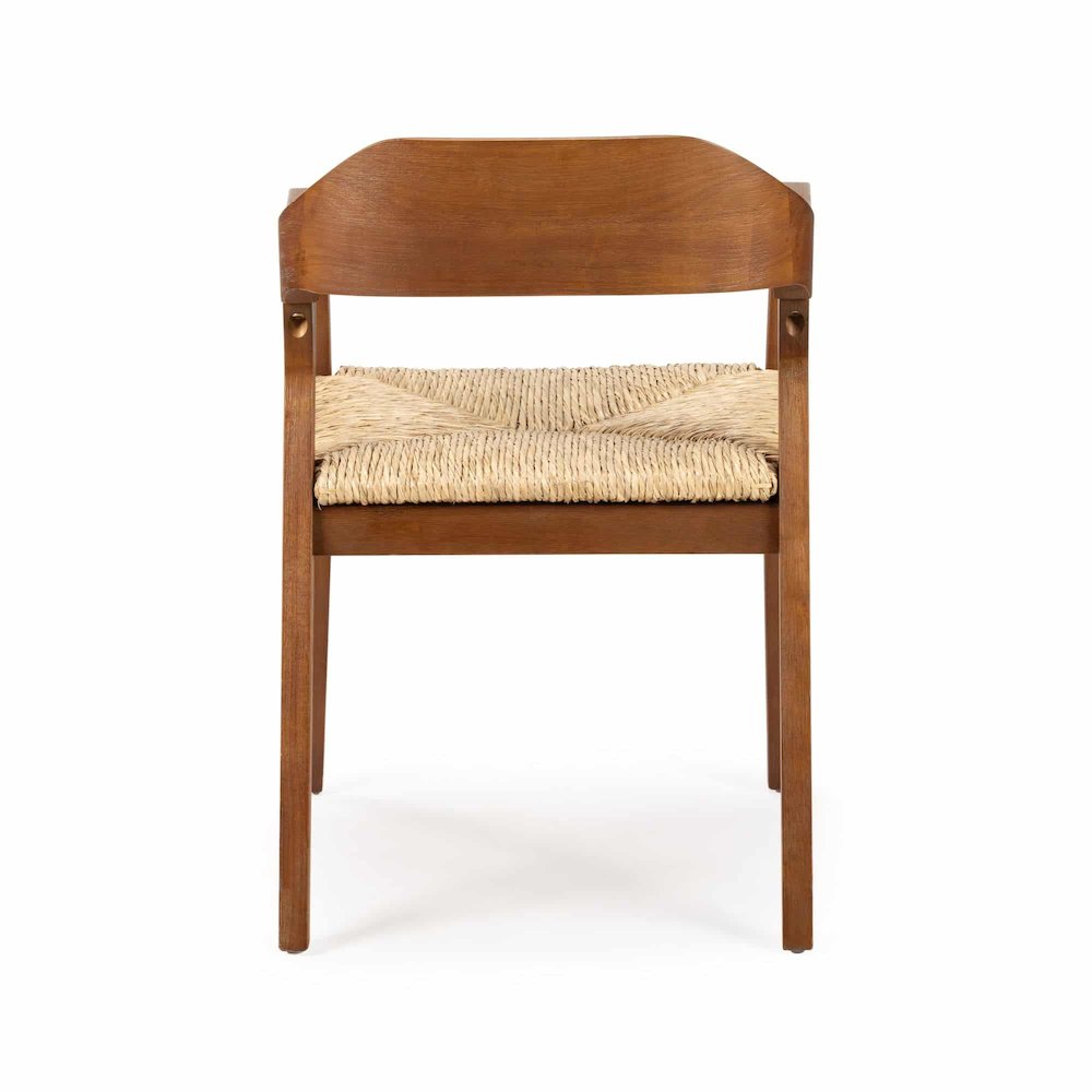 Rasmus Dining Rush Armchair - Chestnut Wire-Brush Finish. Picture 5