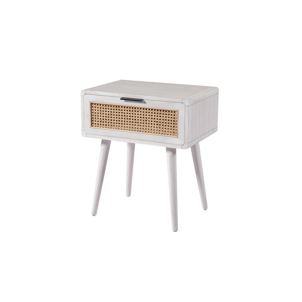 Cambria End Table - Zebrano Whitewash/Natural Cane. Picture 1