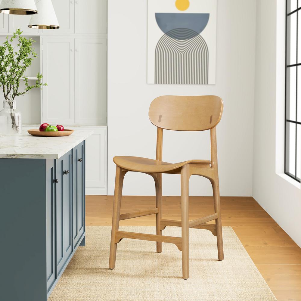 Solvang Wood Counter Stool - Natural Finish. Picture 6