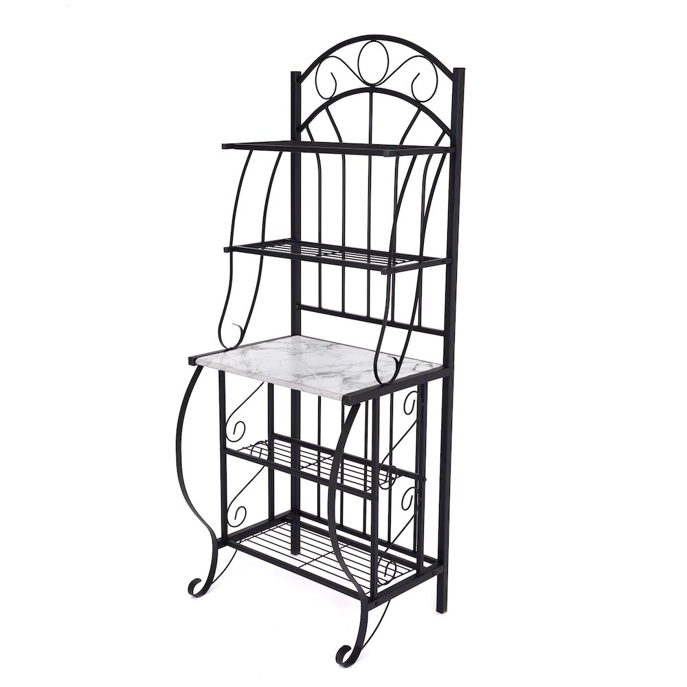 Valencia Baker's Rack with Faux Marble Shelf. Picture 2