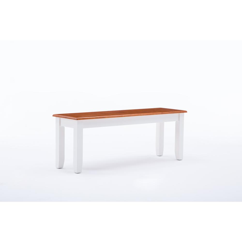 Bloomington Dining Bench - Cream/Honey Oak. Picture 1