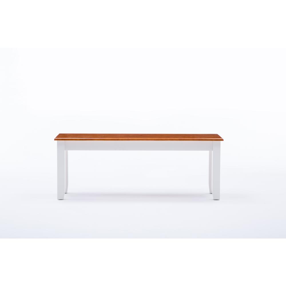 Bloomington Dining Bench - Cream/Honey Oak. Picture 2