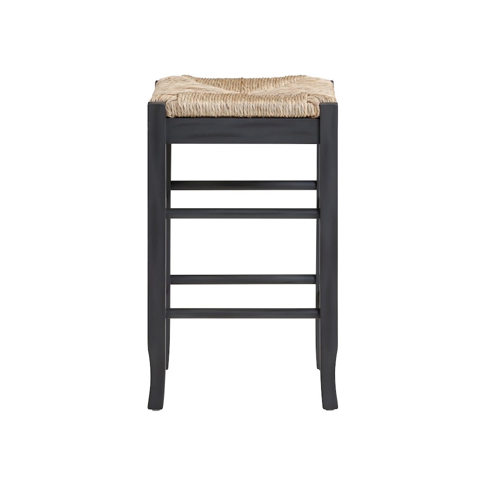 Square Rush Backless Counter Stool – Charcoal Grey Finish. Picture 2
