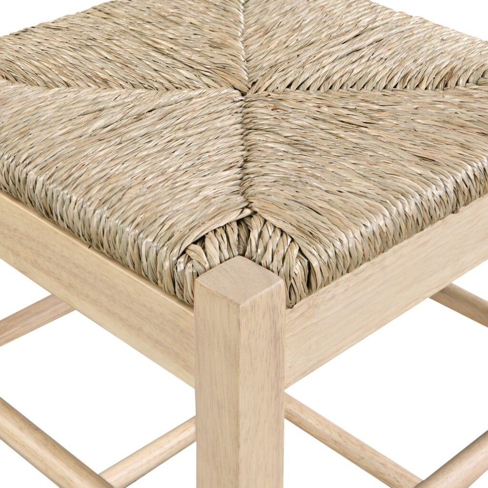 Square Rush Backless Counter Stool - Blonde Oak. Picture 4