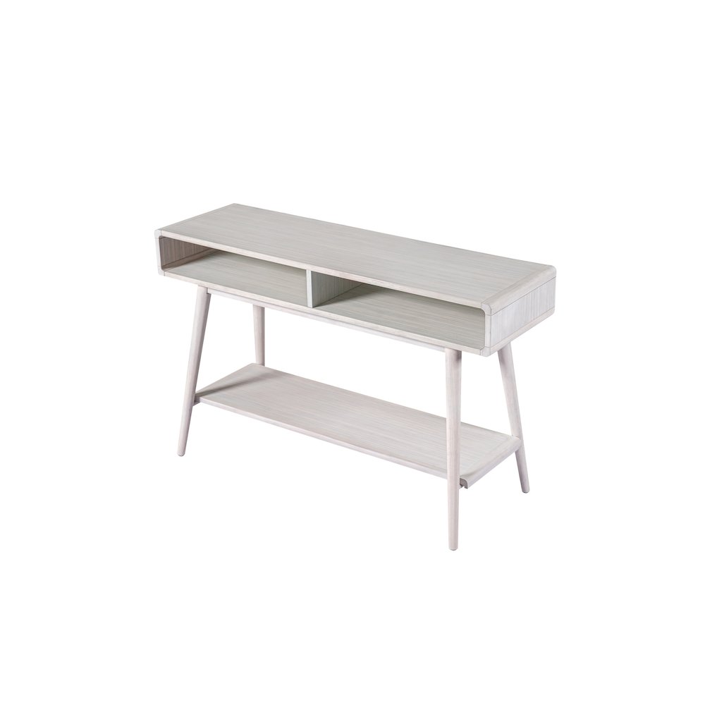 Wood Cambria Console Table - Zebrano Whitewash Finish. Picture 2