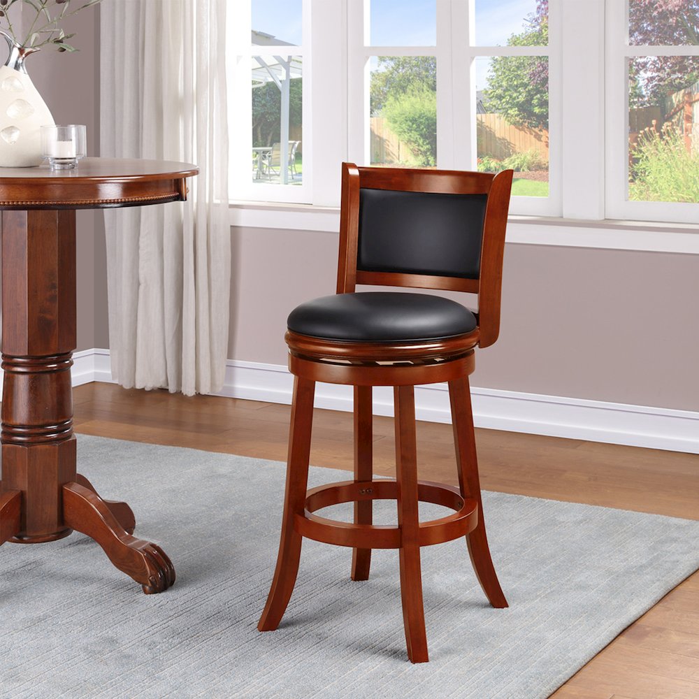 Augusta Swivel Bar Stool - Cherry. Picture 7