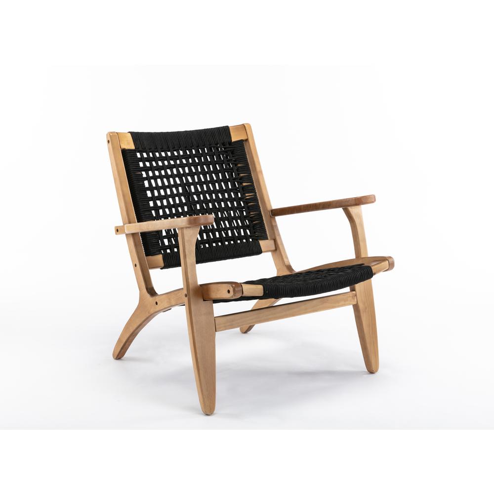 Harrison Woven Black Rope Accent Chair - Natural. Picture 19