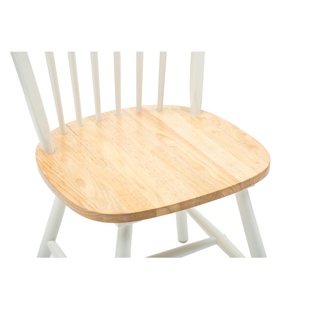 Windsor Farmhouse Dining Chairs, Set of 2 - White/Natural. Picture 4