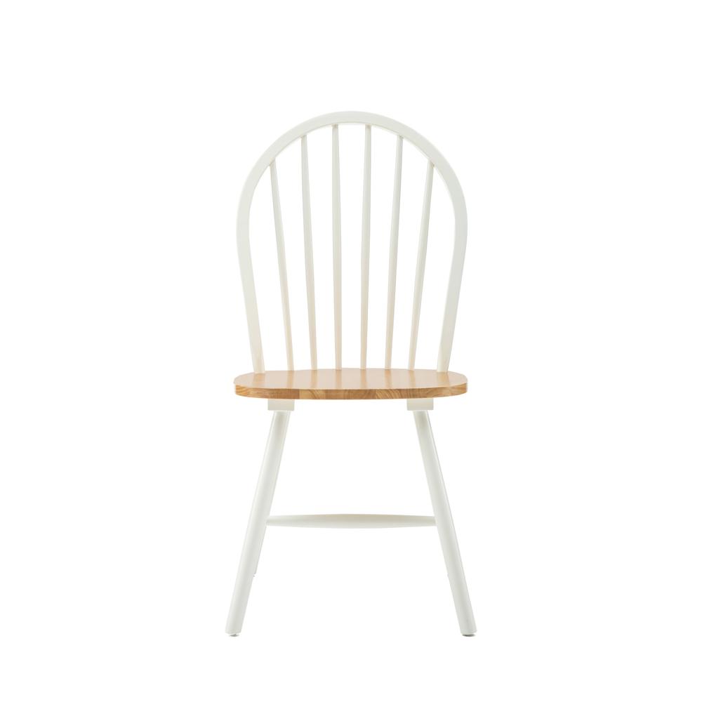 Windsor Farmhouse Dining Chairs, Set of 2 - White/Natural. Picture 9
