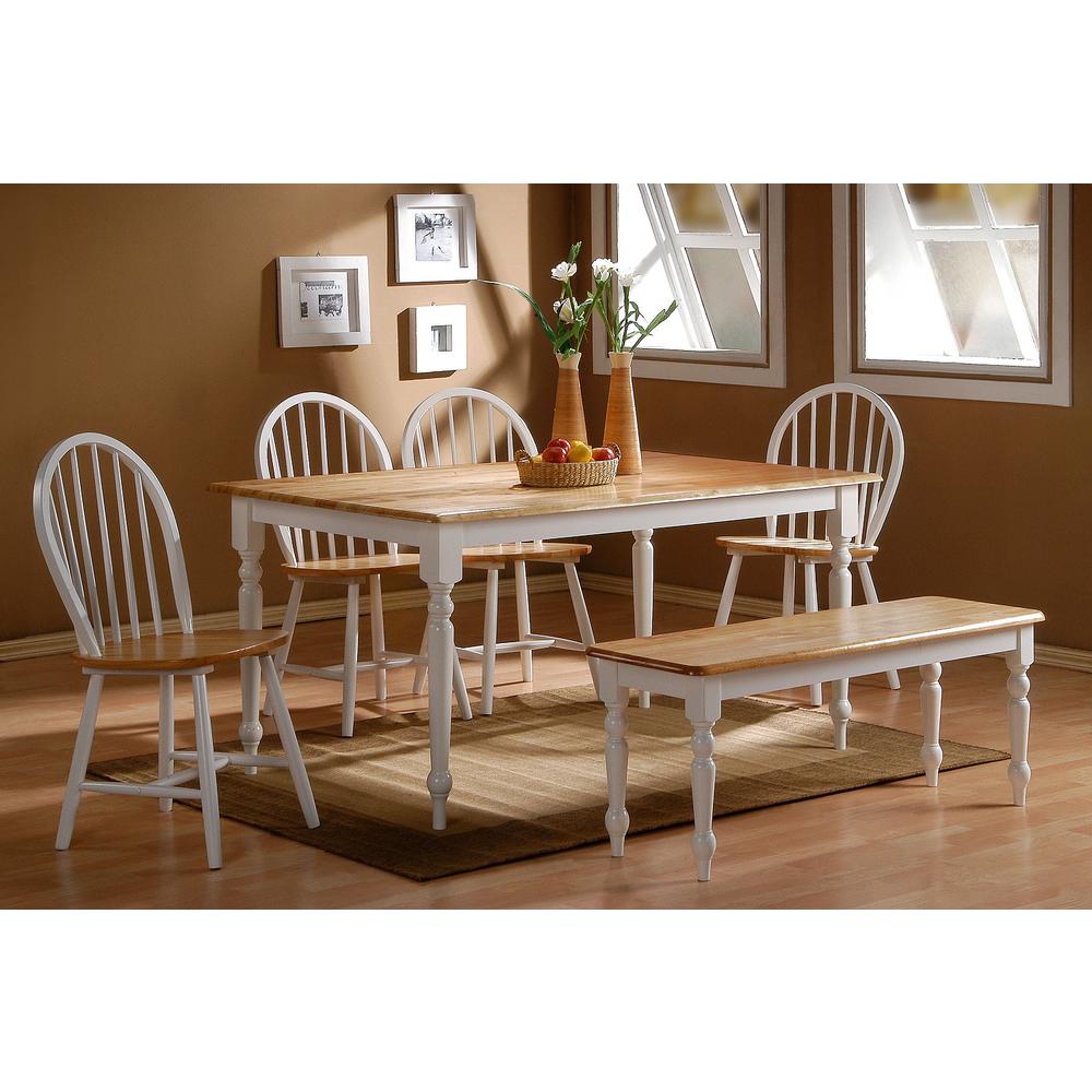 Windsor Farmhouse Dining Chairs, Set of 2 - White/Natural. Picture 7