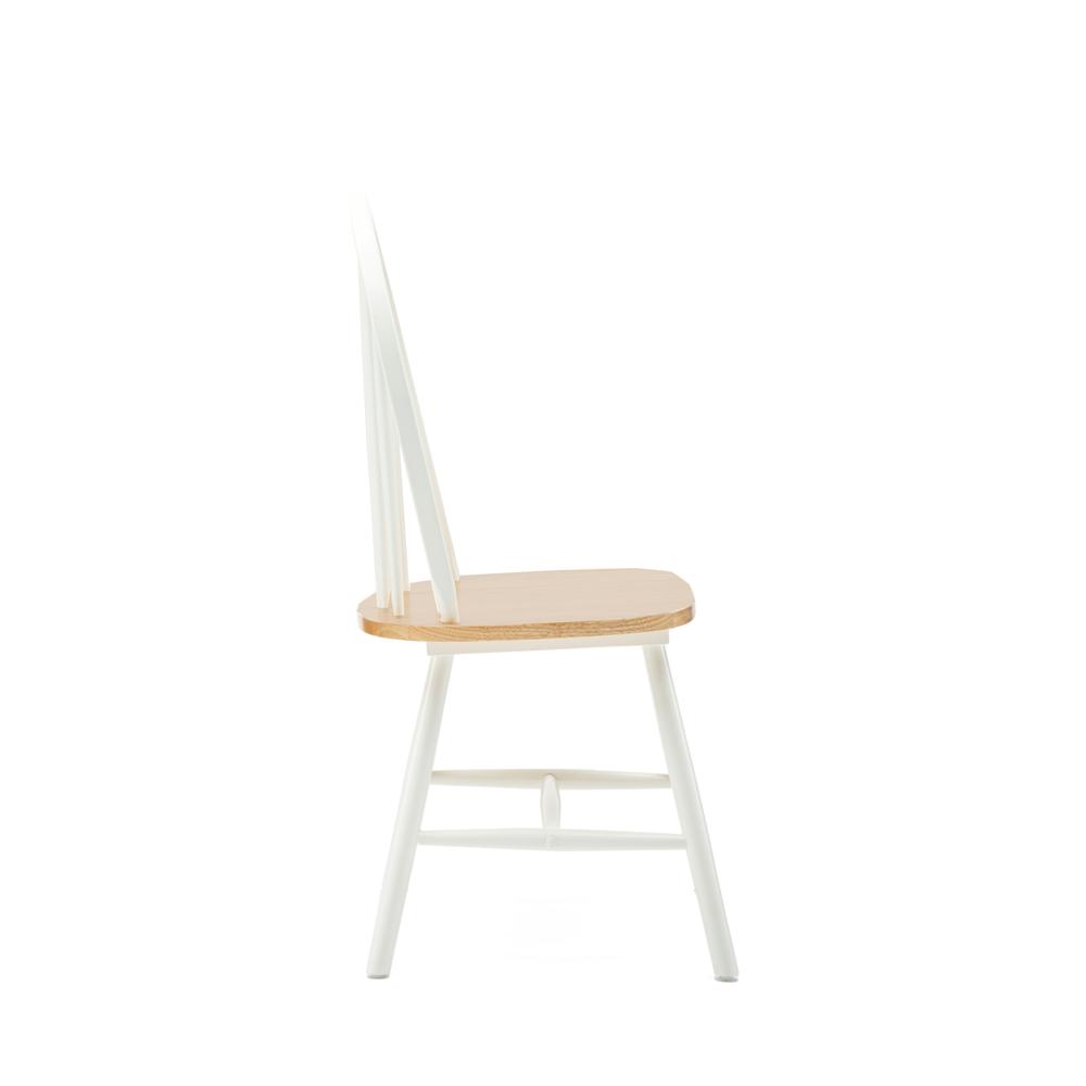 Windsor Farmhouse Dining Chairs, Set of 2 - White/Natural. Picture 8