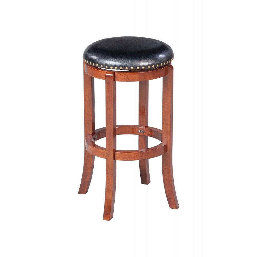 Cordova Swivel Bakckless Bar Stool - Cherry. Picture 1