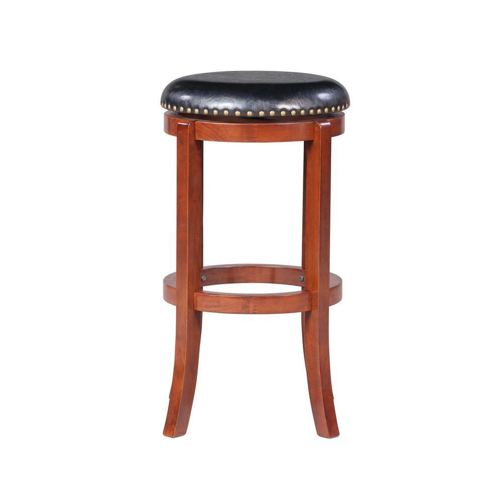 Cordova Swivel Bakckless Bar Stool - Cherry. Picture 1