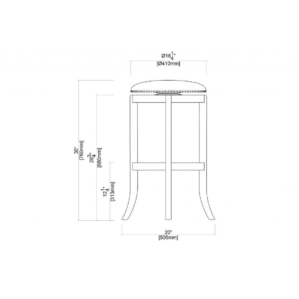 Cordova Swivel Bakckless Bar Stool - Cherry. Picture 3