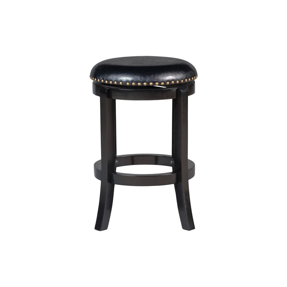 Cordova Swivel Backless Counter Stool - Black. Picture 1