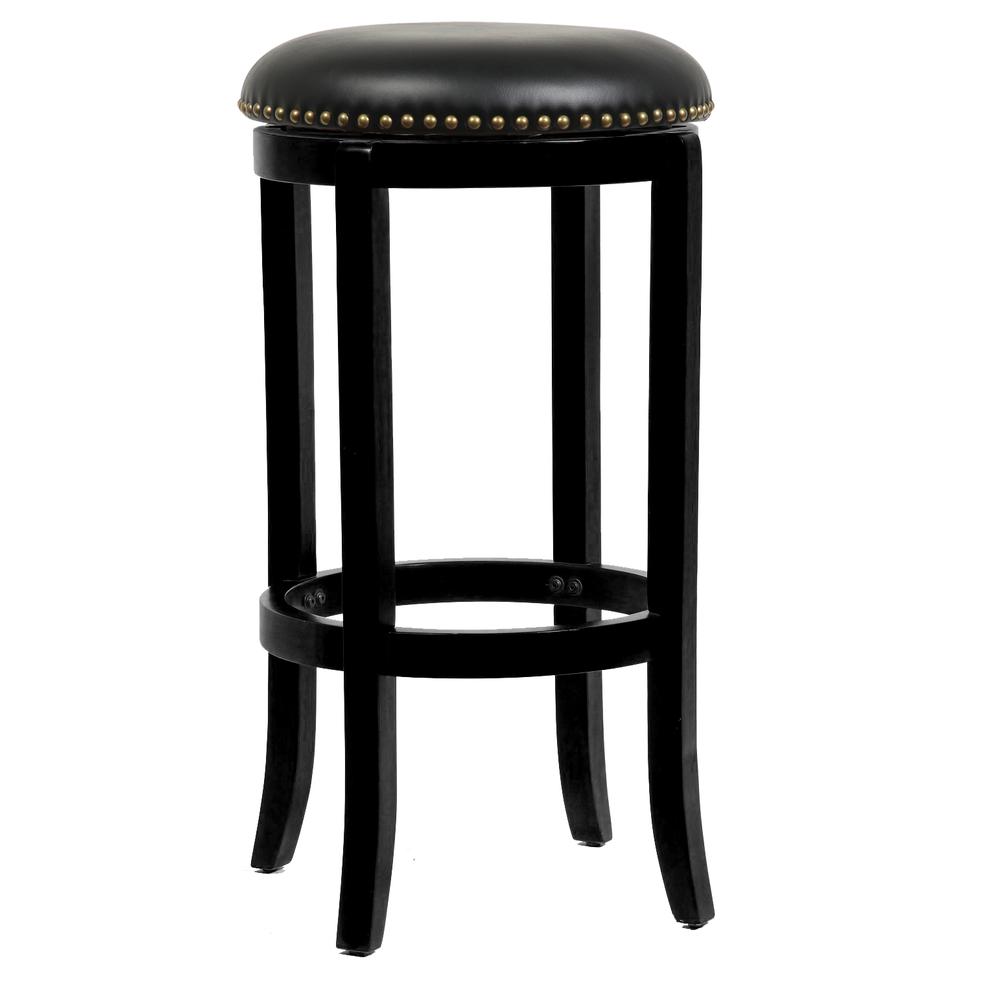 Cordova Swivel Bakckless Bar Stool - Black. Picture 1