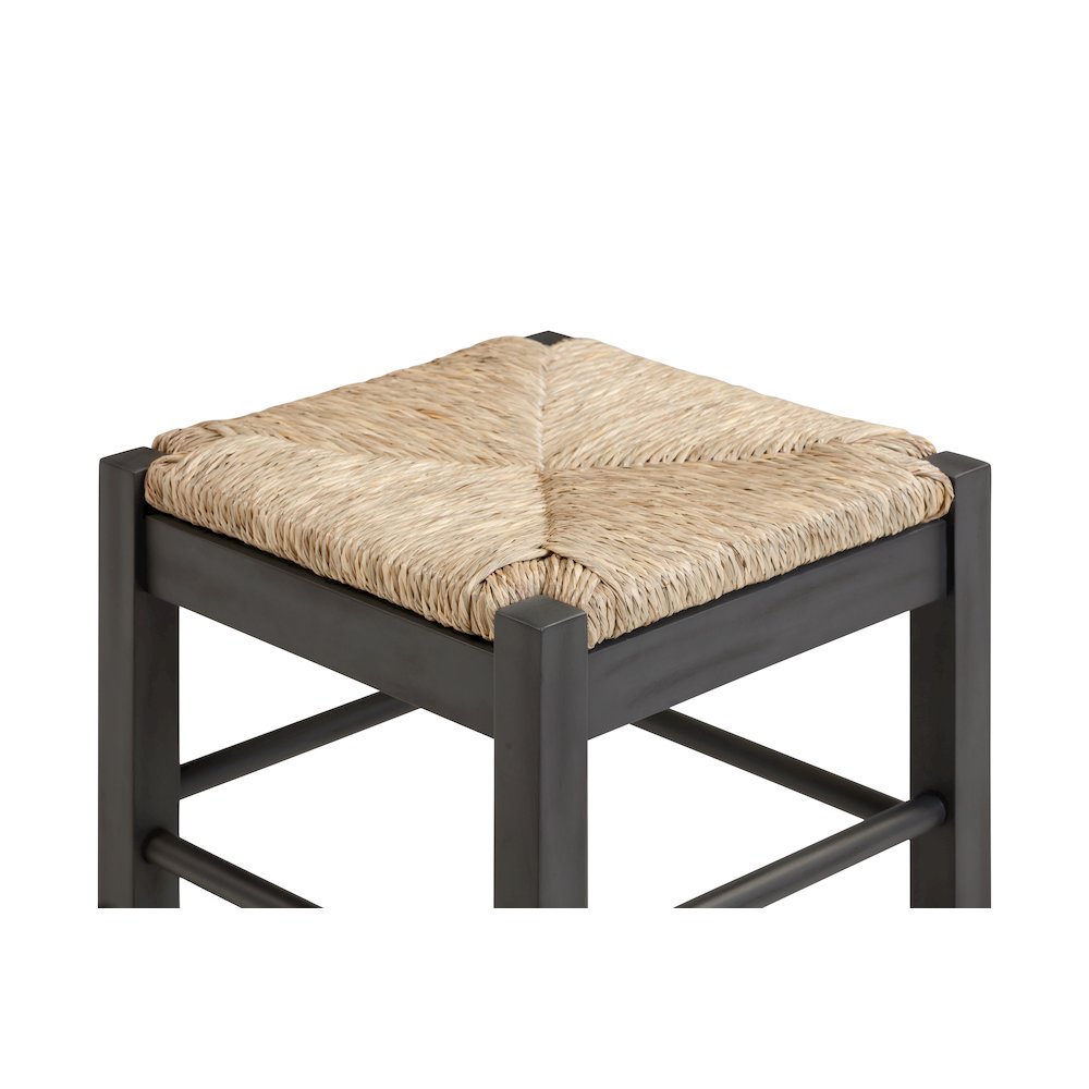 Square Rush Backless Counter Stool – Charcoal Grey Finish. Picture 3