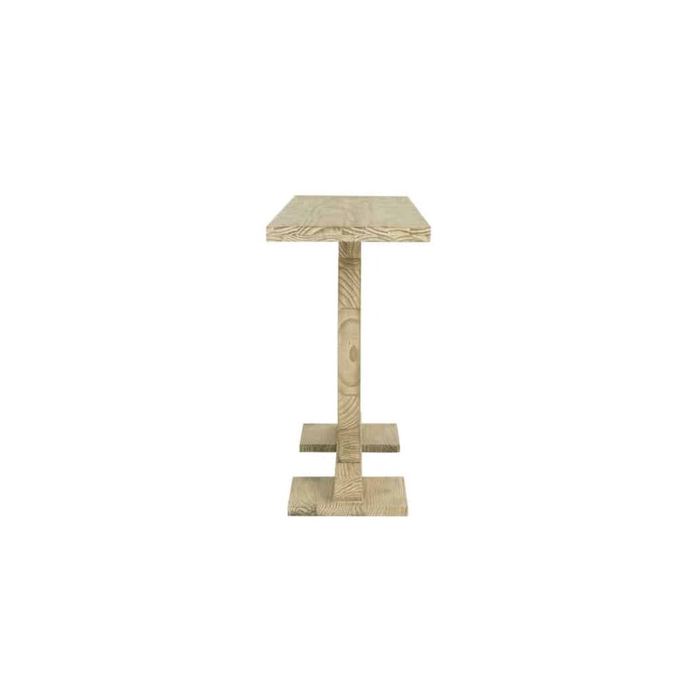 Zen Rectangular Pine Wood Console Table - Barnwood Sandblast. Picture 2