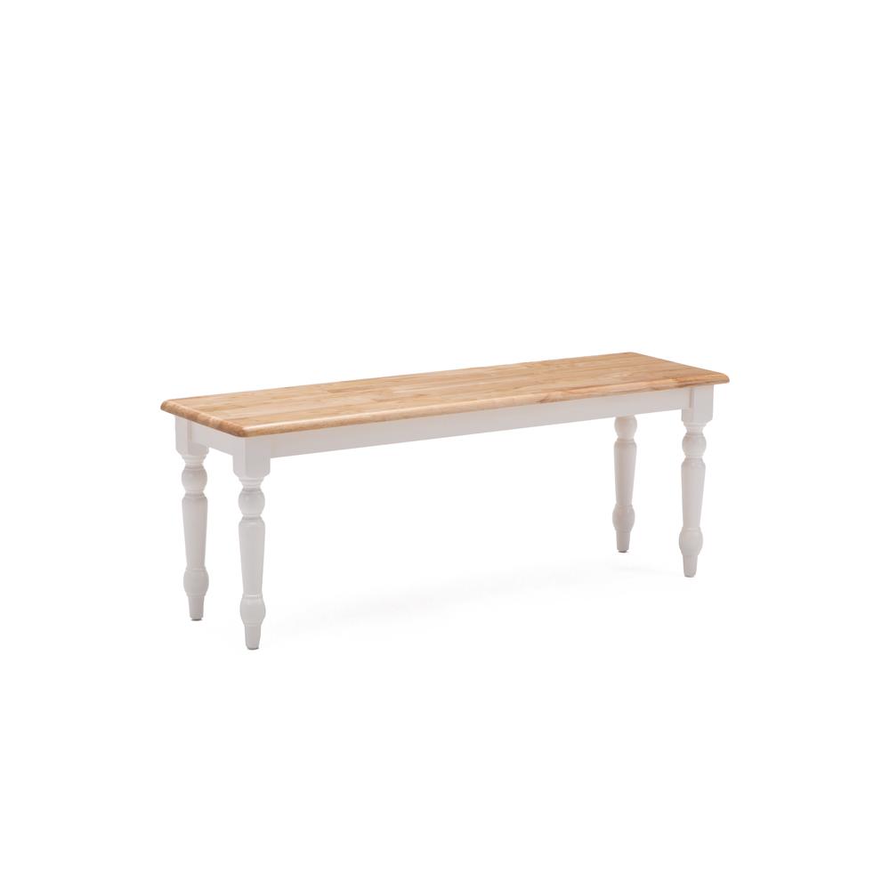 Windsor Farmhouse Dining Bench - Cream/Natural. Picture 1