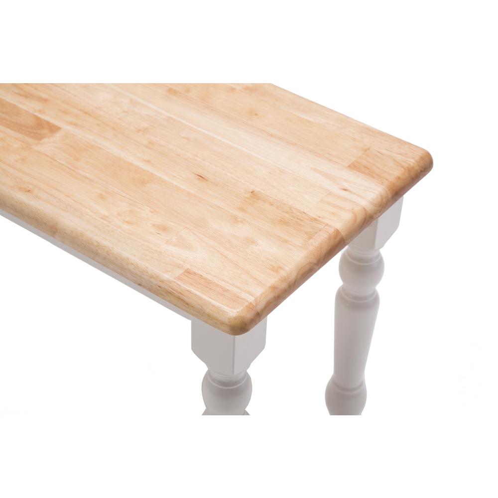 Windsor Farmhouse Dining Bench - Cream/Natural. Picture 5