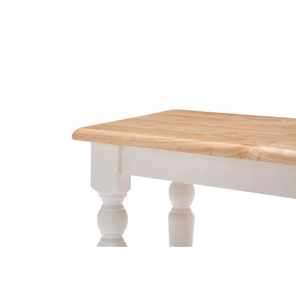 Windsor Farmhouse Dining Bench - Cream/Natural. Picture 6