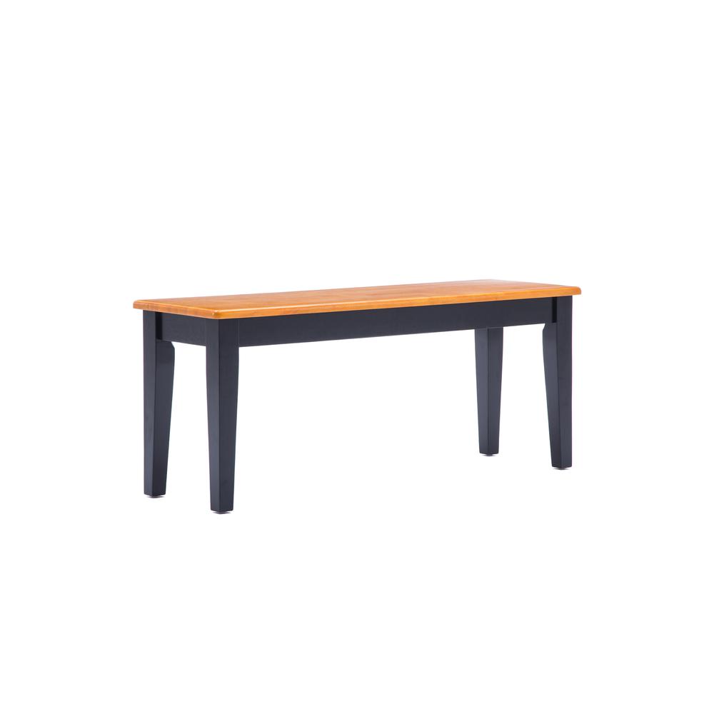 Shaker Dining Bench - Black/Oak. Picture 1