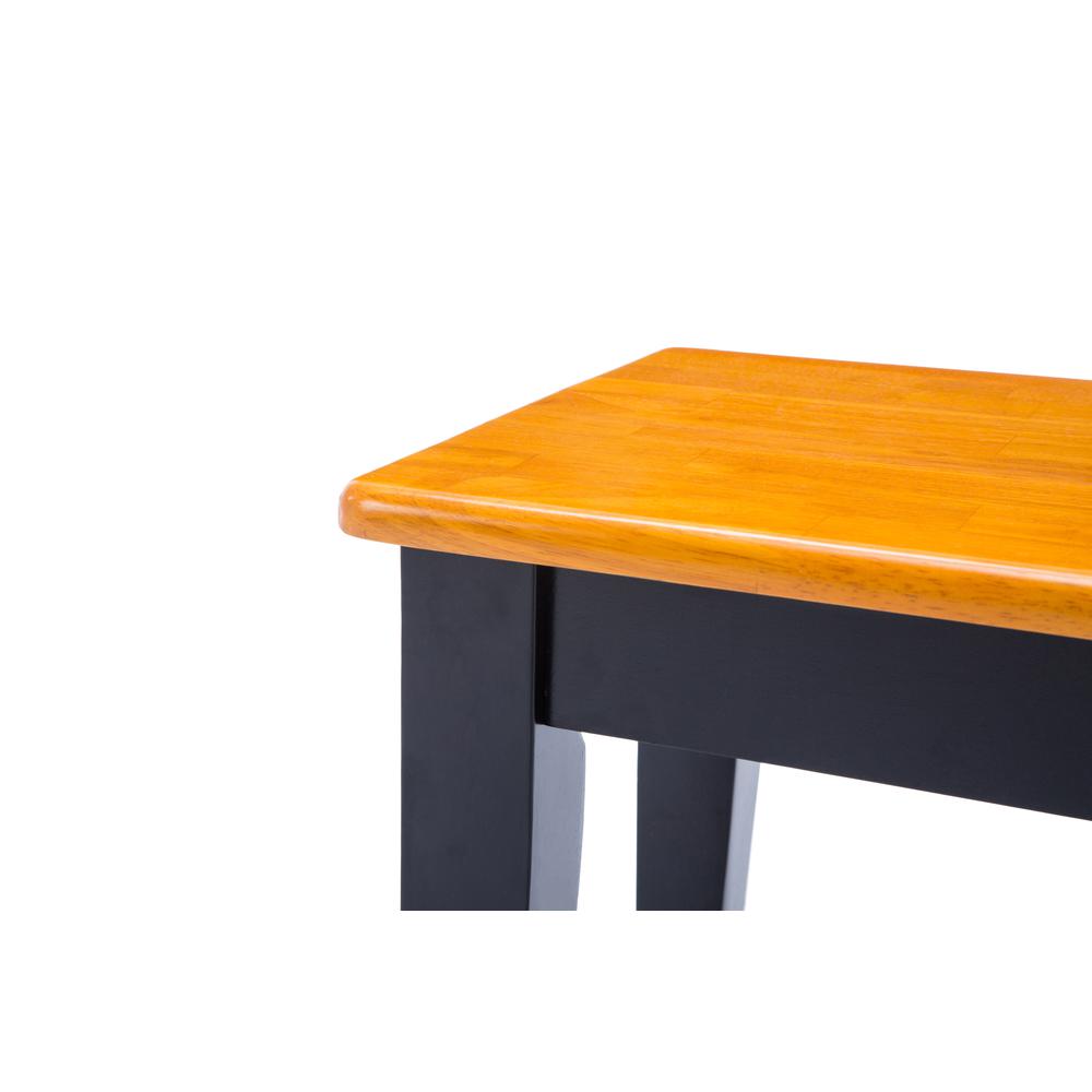 Shaker Dining Bench - Black/Oak. Picture 4