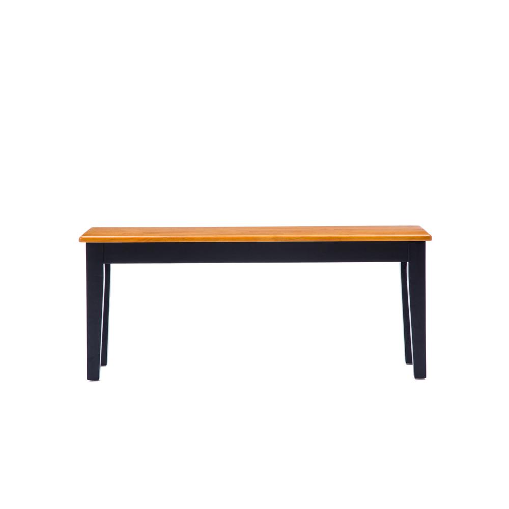 Shaker Dining Bench - Black/Oak. Picture 2