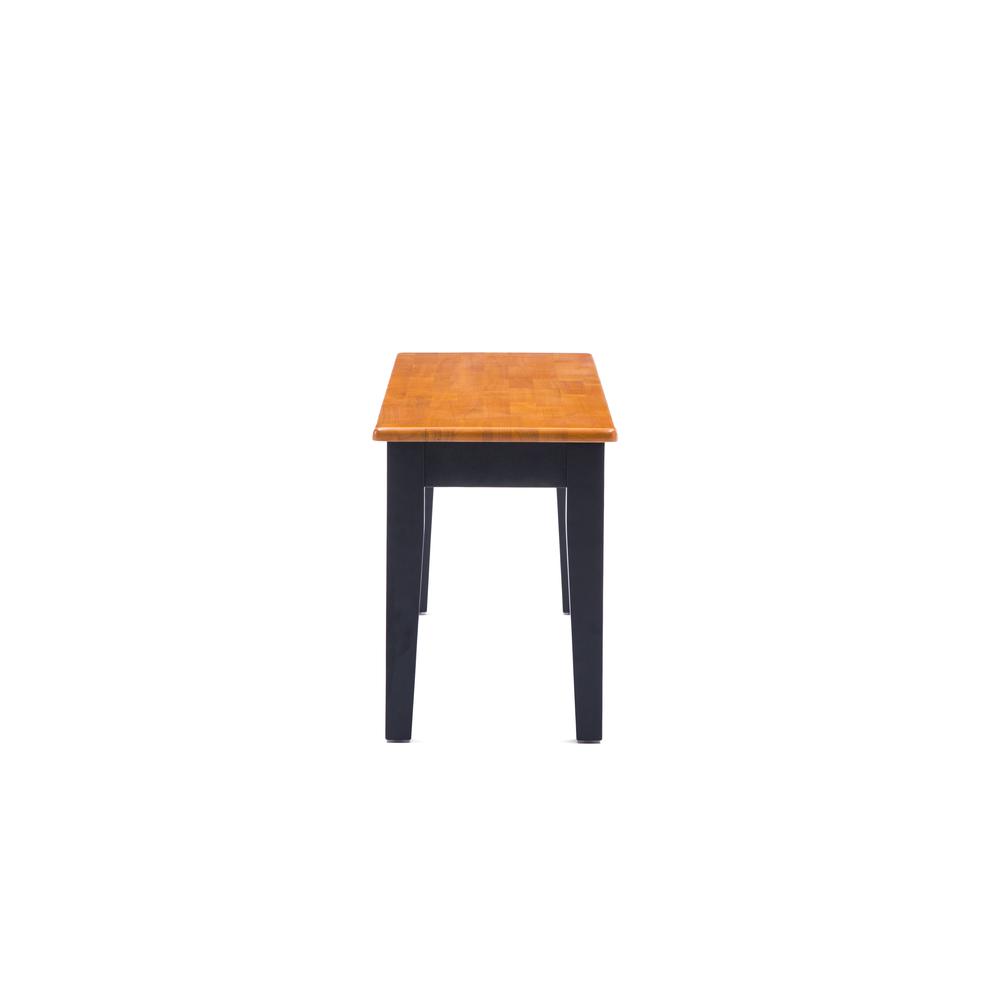 Shaker Dining Bench - Black/Oak. Picture 3