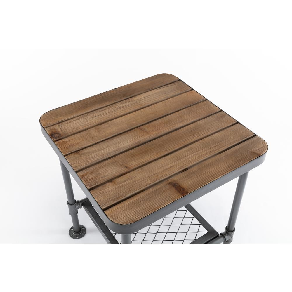 Newport End Table, Gray/Natural. Picture 2