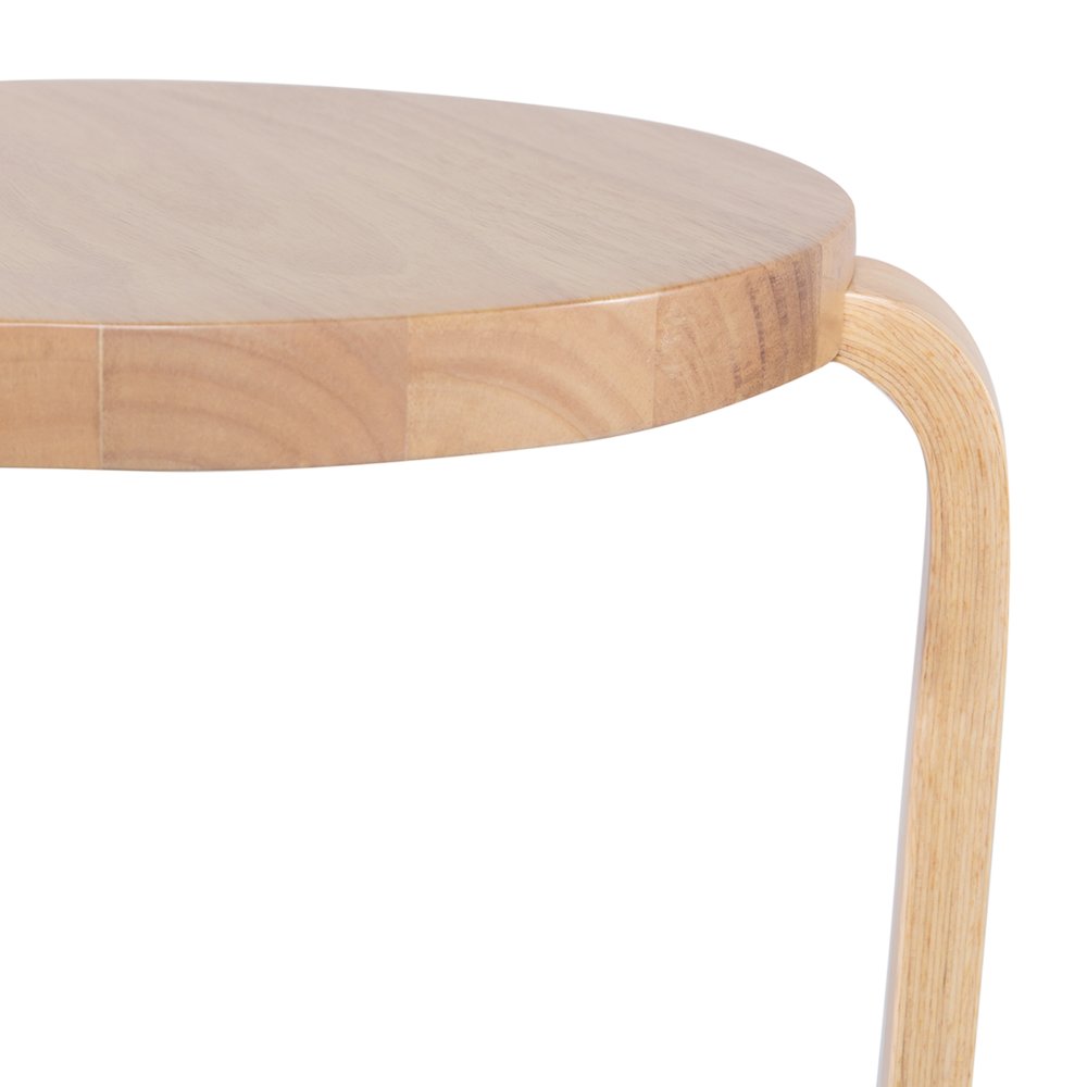 Mateo Round Backless Stacking Stools - Set of 2 - Blonde Oak. Picture 4