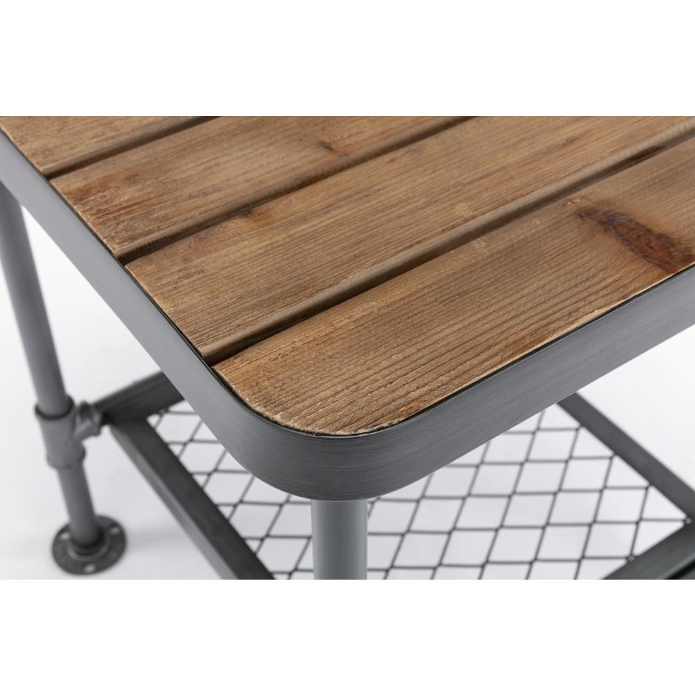 Newport End Table, Gray/Natural. Picture 8