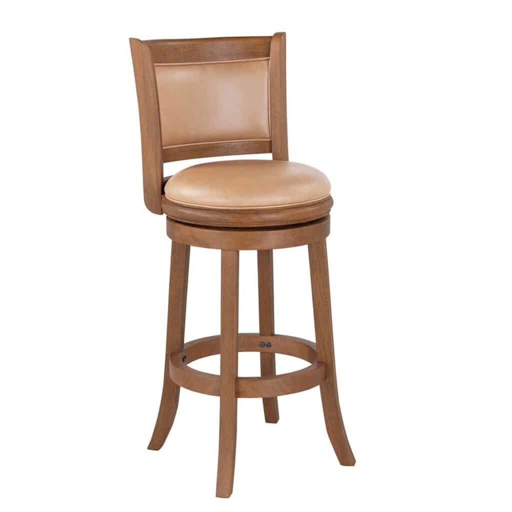 Augusta Swivel Bar Stool - Chestnut Wire-Brush. Picture 1