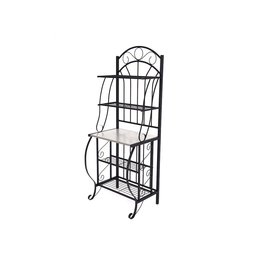 Valencia Baker's Rack with Faux Marble Shelf. Picture 1