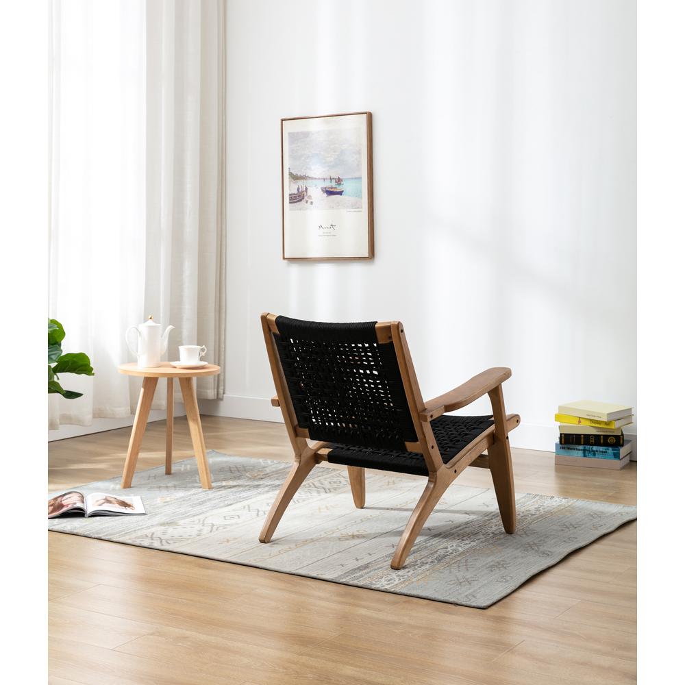 Harrison Woven Black Rope Accent Chair - Natural. Picture 7