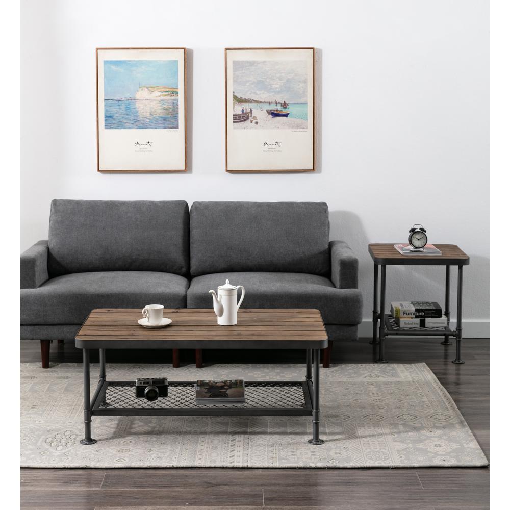Newport End Table, Gray/Natural. Picture 16