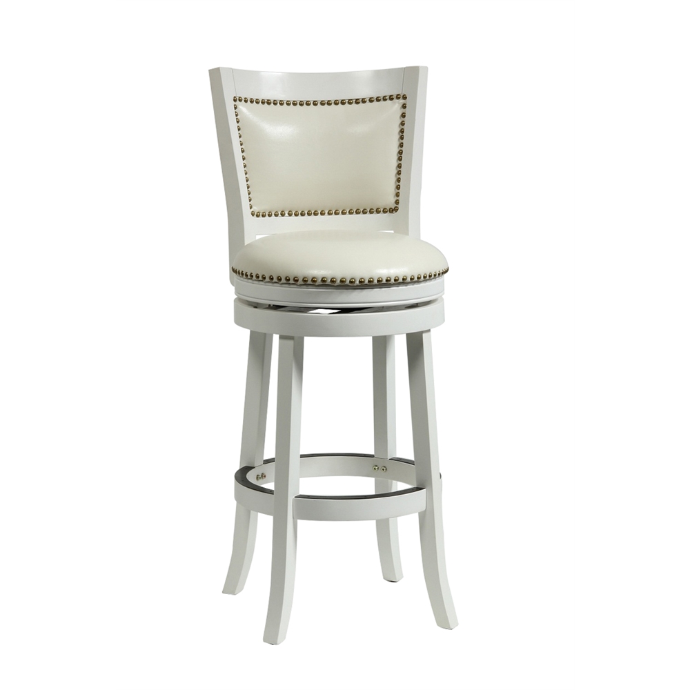 29" Bristol Swivel Stool, White. Picture 1