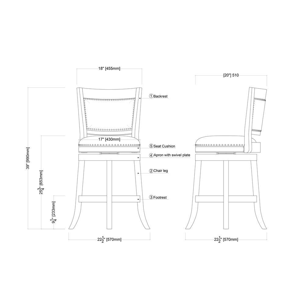 Bristol Swivel Counter Stool - Black. Picture 6