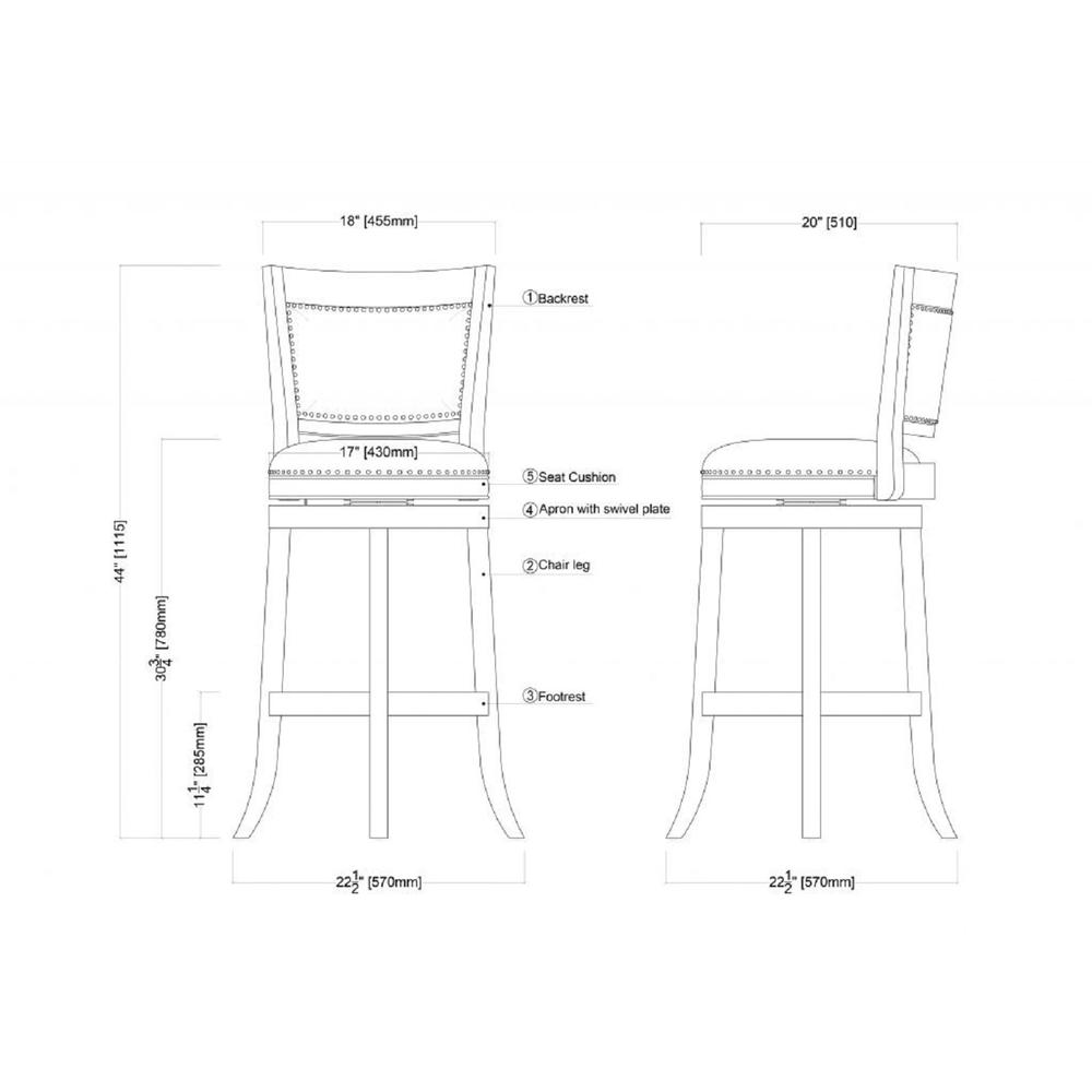 Bristol Swivel Bar Stool - Cherry. Picture 5