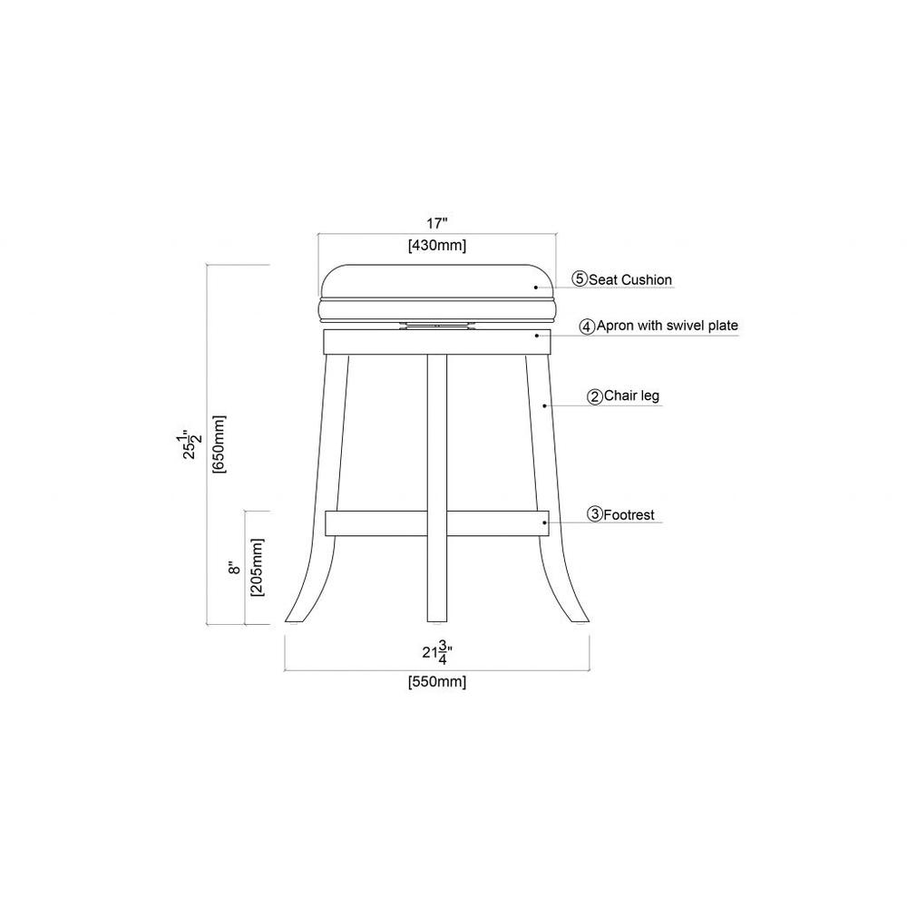 Boraam Backless Swivel Counter Stool - Cherry. Picture 5