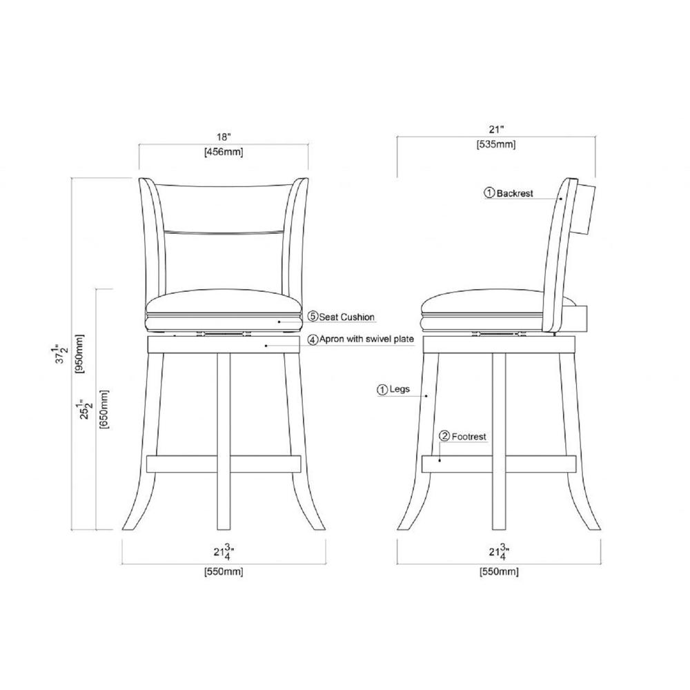 Palmetto Swivel Counter Stool  - Fruitwood. Picture 3