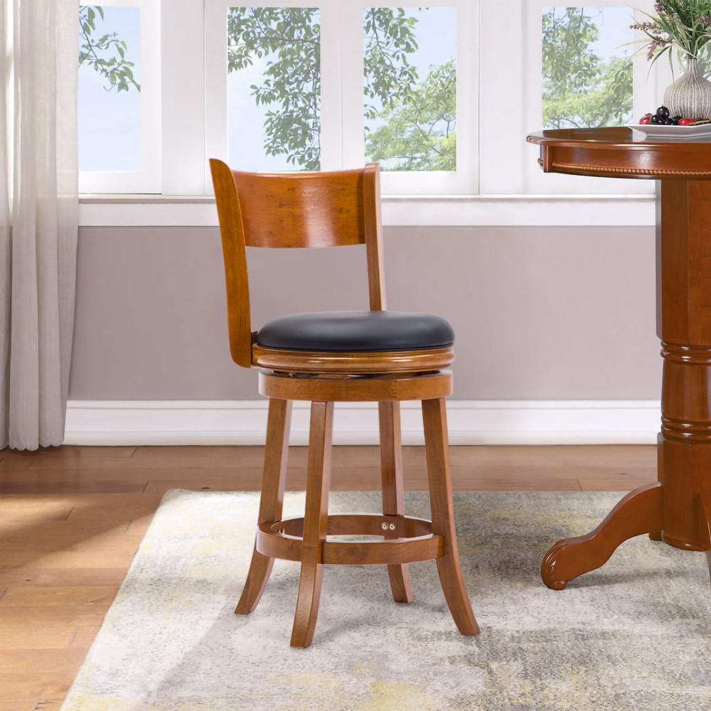 Palmetto Swivel Counter Stool  - Fruitwood. Picture 5