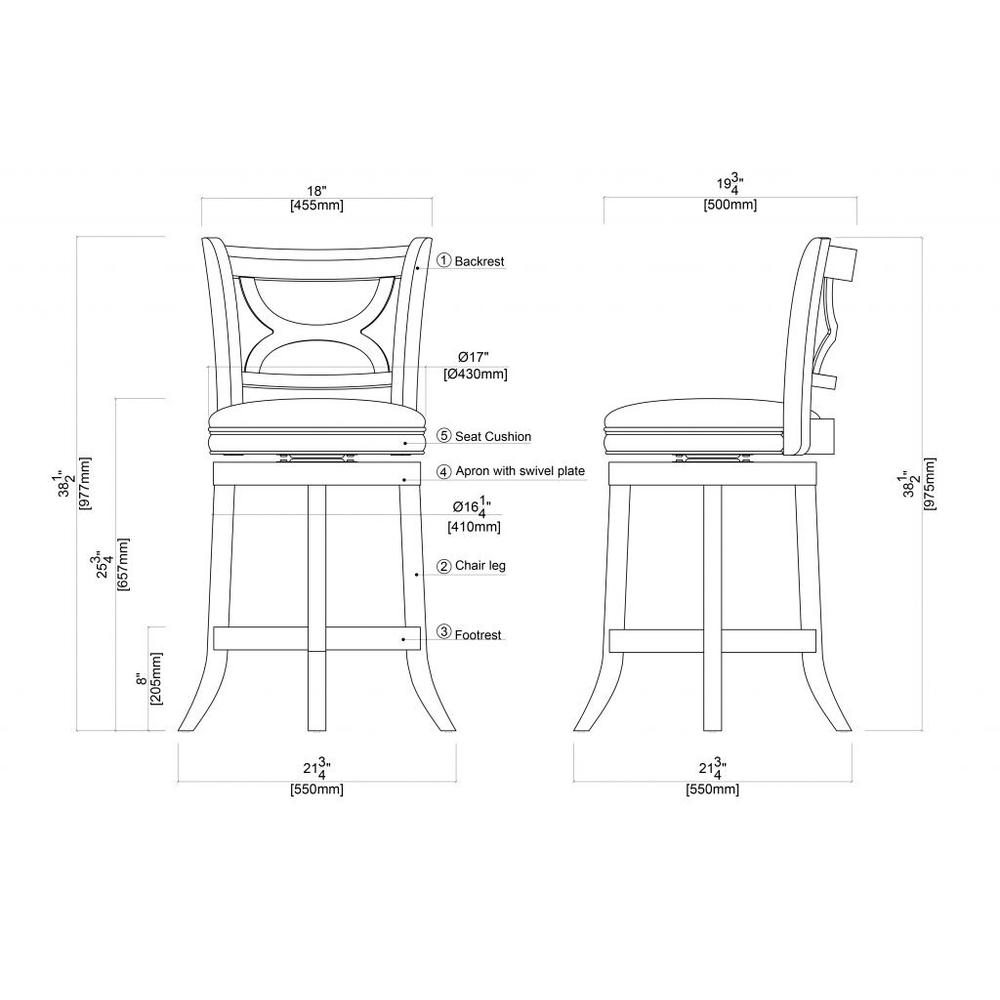 Florence Swivel Counter Stool - Black Sandthru Finish. Picture 8
