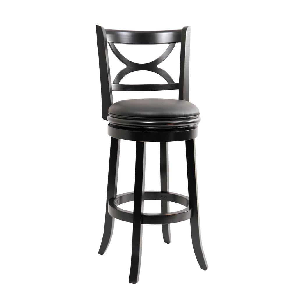 Florence Swivel Bar Stool - Black Sandthru Finish. Picture 1