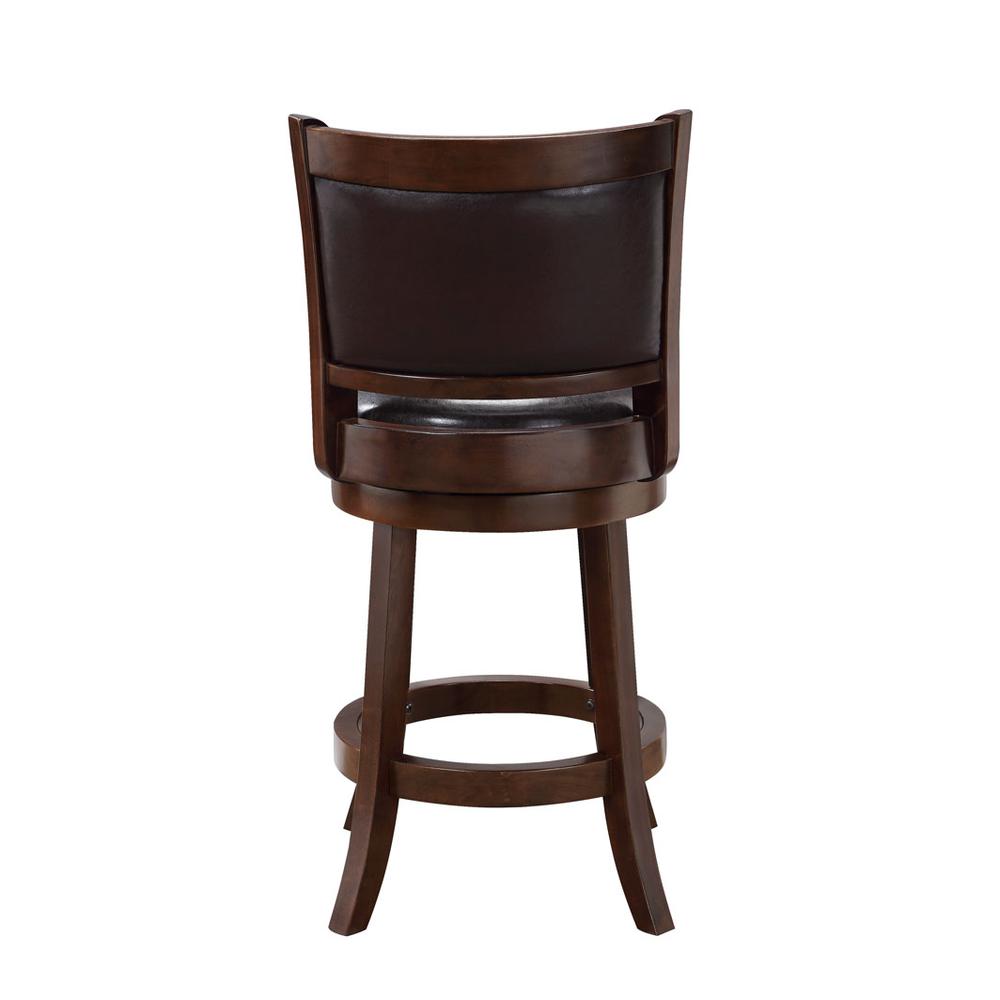 Augusta Swivel Counter Stool - Cappuccino/Dark Brown Faux Leather. Picture 4