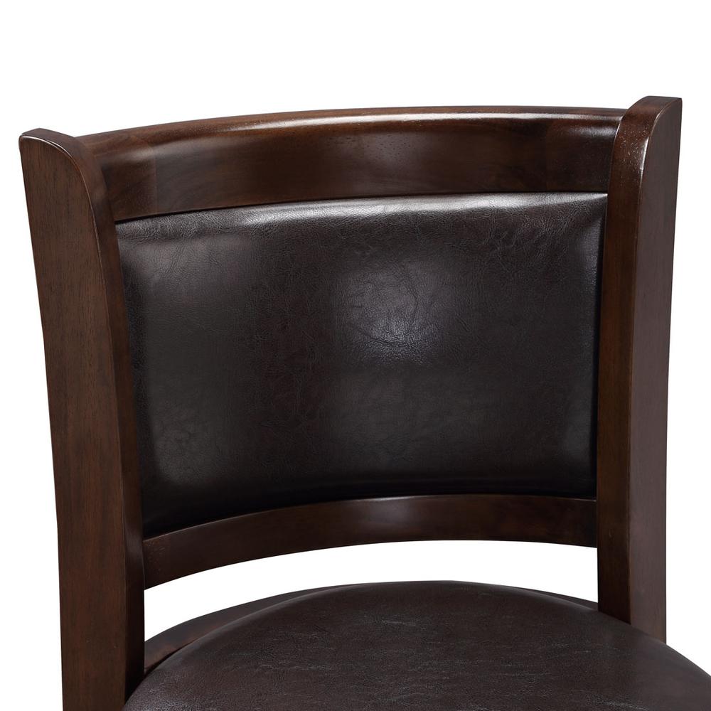 Augusta Swivel Counter Stool - Cappuccino/Dark Brown Faux Leather. Picture 6